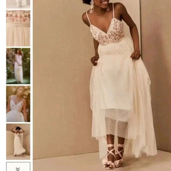 NWT Anthropologie BHLDN Needle & Thread Elsie Cami Floral Maxi Dress Size 14 - Picture 4 of 13